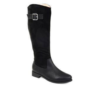JOURNEE COLLECTION Womens Black Two-Toned Wide Calf Frenchy WesternBoot 5.5 M WC